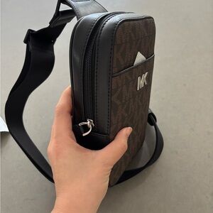 Michael Kors Black and Brown Crossbody Bag
